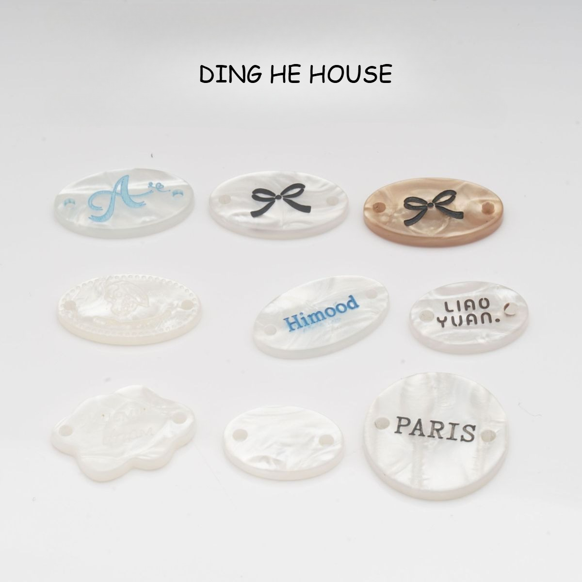 Sewing Label - 10pcs 타원형 태그 버튼 컬렉션 DIY