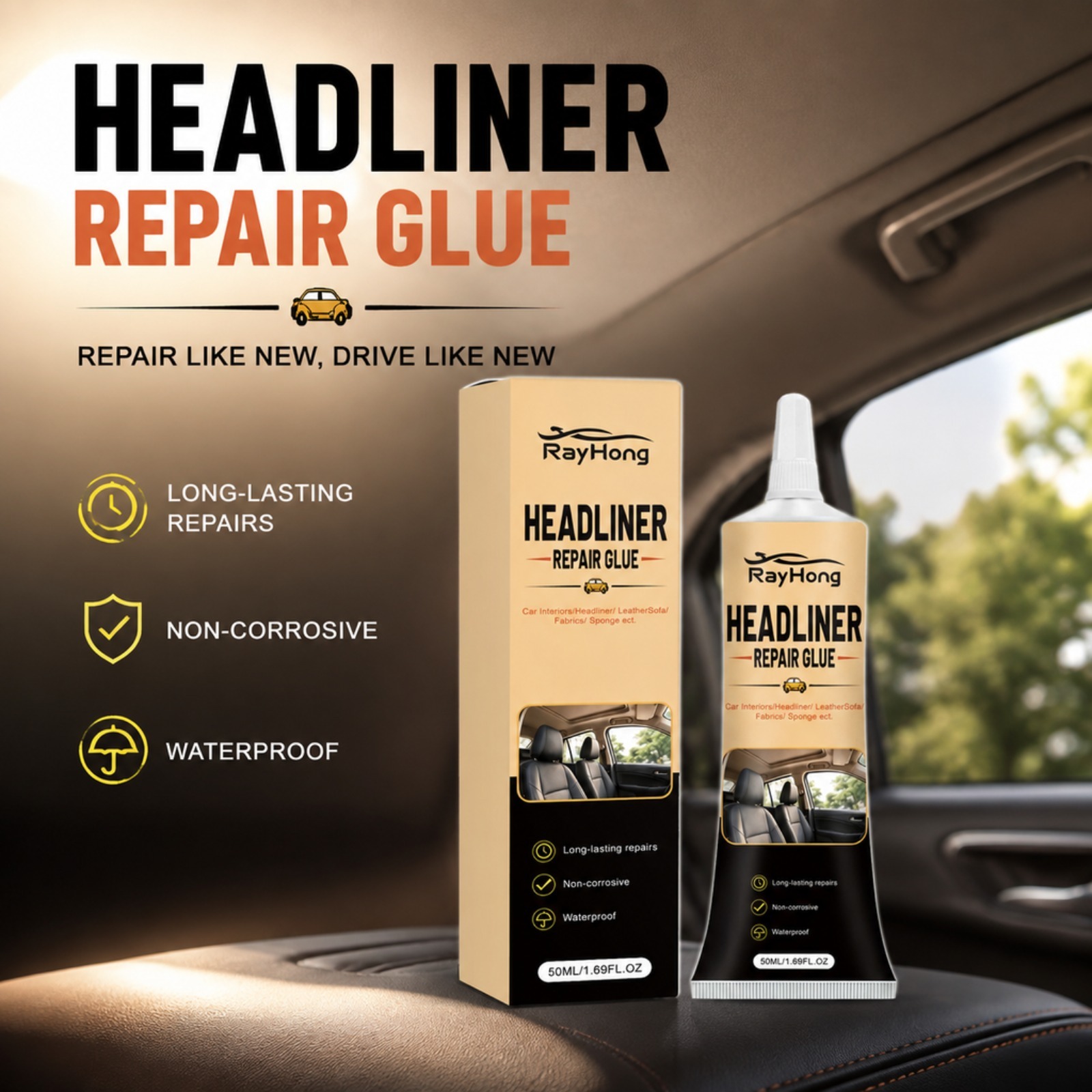 헤드라이너 수리용 접착제 자동차 천장 라이닝 접착제 가 - Fabric Glue Bond 리뷰 및 가격