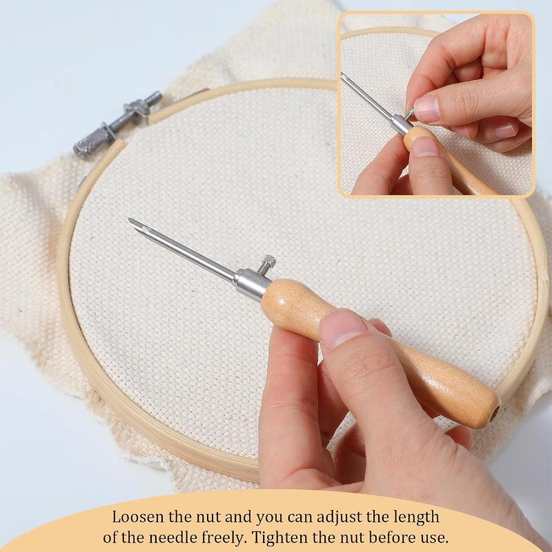 간단한 자수 DIY 조절 가능한 펀치 니들 세트 5개입 - Sewing Textile Art 리뷰 및 가격