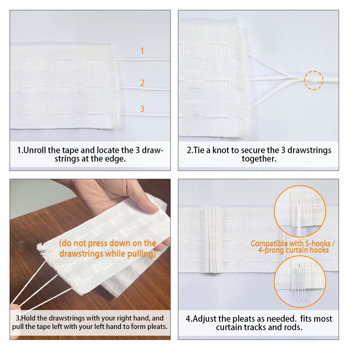 10m 3방향 드로스트링 커튼 플리트 테이프, 7.5c - Sewing Art 리뷰 및 가격